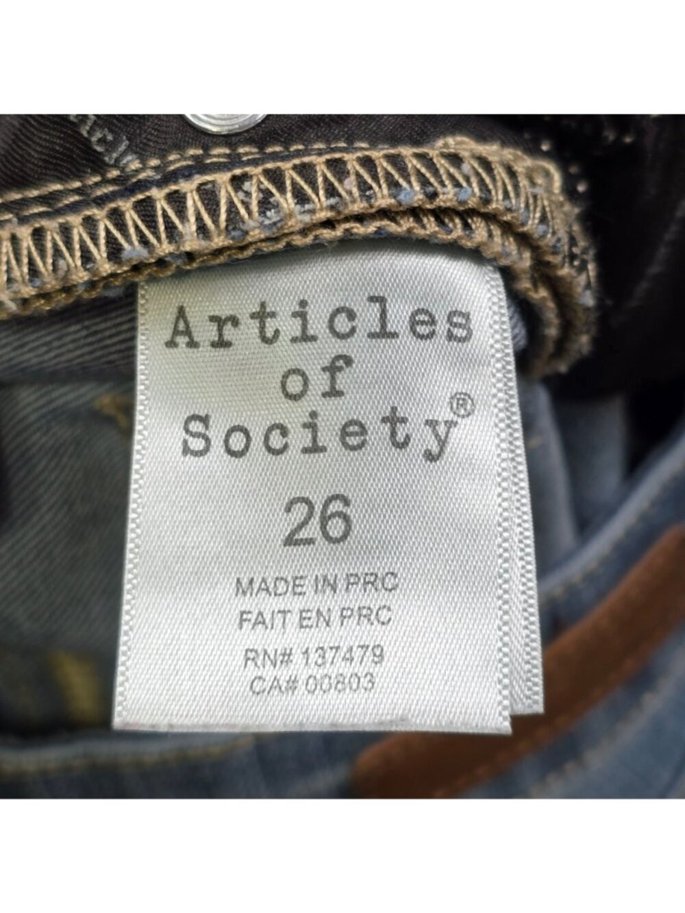 Articles Of Society Womens Distressed Frayed Hem Jeans Size 26 Light Blue Denim - Picture 2 of 7